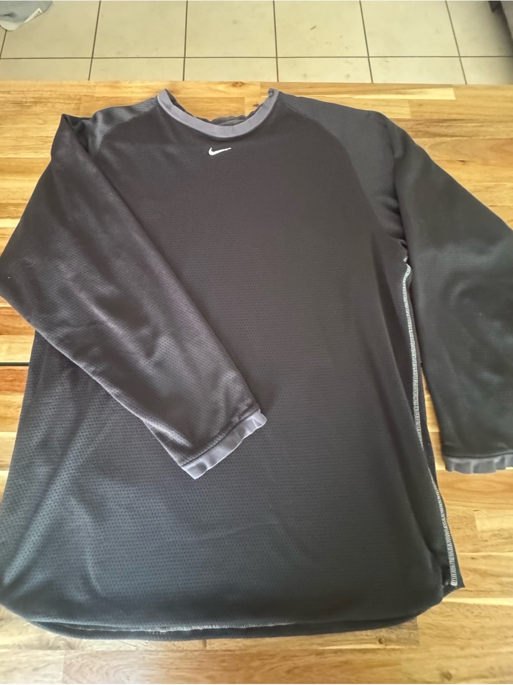 Nike Men’s Y2K Black Long-Sleeve Athletic mesh reversible XL